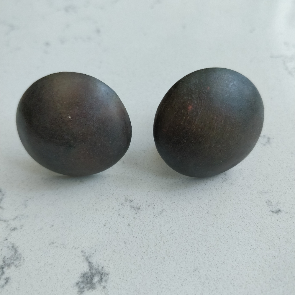 (3/$15) Vintage clip-on wood earrings
